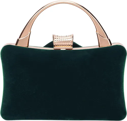 Miniatura 4 de Bolsos de noche de terciopelo para mujeres con cierre de flores de diamantes de imitación adornado con cristal embrague monedero para fiesta boda