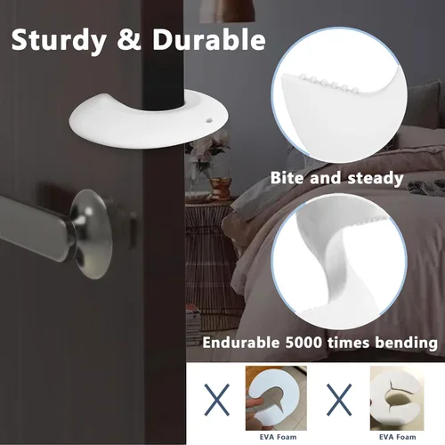 Miniatura 3 de Neobay Protector de Puerta contra Pellizcos y Tope para Puertas, Protector de Puerta de Silicona Duradera contra Pellizcos de Dedos, Previene Blanco