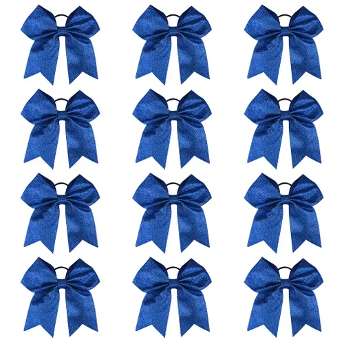 Miniatura 7 de DEEKA 12 lazos grandes de 8 pulgadas, dos tonos, para cola de caballo, hecho a mano para adolescentes y niñas, animadoras de sóftbol, deportes