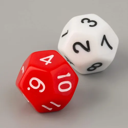 Miniatura 6 de Juego de 10 dados poliédricos de escultura D12 de acrílico de 12 caras para fiesta de club, familia, juego de mesa