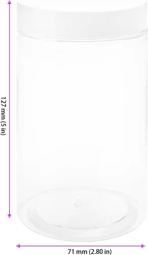 Miniatura 2 de 30 recipientes de limo de 14 onzas con tapas blancas, tarros de plástico transparente de boca ancha, pequeños recipientes de plástico transparente