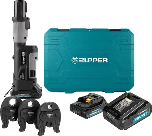 Miniatura 13 de Kit de herramienta de presión pro ZUPPER Mini Pro con 3 mordazas de presión pro de cobre de 1/2", 3/4", 1", motor sin escobillas, 2 piezas
