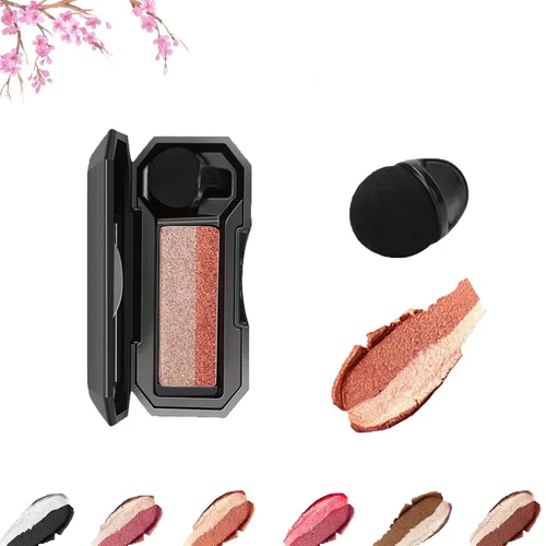 Miniatura 10 de Sombra de ojos perfecta de doble color, maquillaje de sombra de ojos perezosa de dos tonos, altamente pigmentada con exquisitas purpurina
