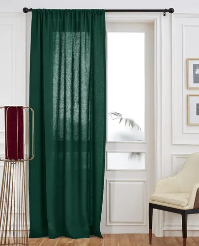 Miniatura 20 de Solino Home Cortina de lino europeo color beige, 52 x 96 pulgadas, filtro de luz, con bolsillo para barra, 96 pulgadas, 100% lino puro, tratamiento