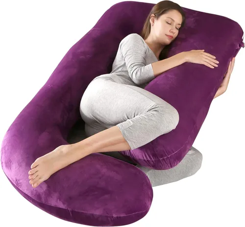 Miniatura 11 de BATTOP Almohada de embarazo para dormir, almohada de maternidad de cuerpo completo con funda extraíble lavable, soporte para espalda, caderas
