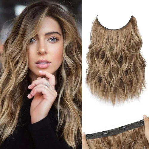 Miniatura 31 de REECHO Extensiones de cabello con alambre invisible con trama de encaje más delgada y suave