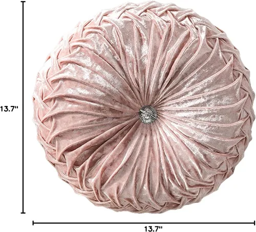 Miniatura 10 de HLOVME Cojín decorativo redondo para sofá, cama, sala de estar, cojín pequeño de suelo para adultos y niños, 13.7 pulgadas (A01-rosa)