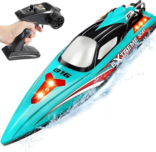 Miniatura 8 de BEZGAR Bote RC, barco de control remoto sin escobillas grande de 18 pulgadas para adultos y niños, botes de velocidad RC grandes y rápidos de 55 KPH