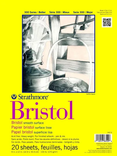 Miniatura 5 de Strathmore Bloc de papel Bristol serie 300, liso, encuadernado con cinta, 11 x 14 pulgadas, 20 hojas (100 lb/270g) - Papel de artista para adultos