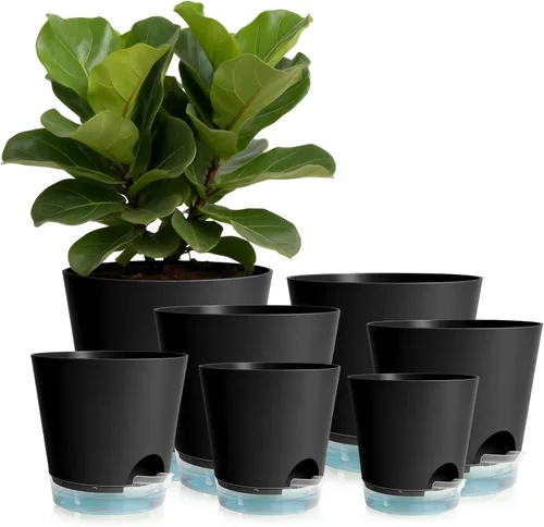 Miniatura 23 de GARDIFE Macetas de 10/9/8 pulgadas para plantas de interior, macetas auto-regantes, macetas de riego automático, macetas de flores, negras