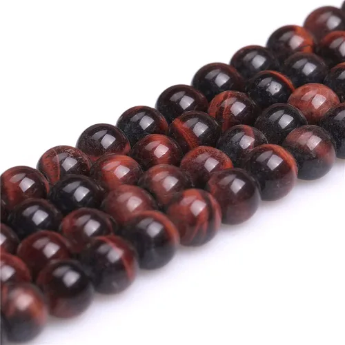 Miniatura 3 de JOE FOREMAN Cuentas de ojo de tigre rojo natural de 0.236 pulgadas (0.236 in), piedras preciosas semipreciosas, chakras redondas de agujero grande