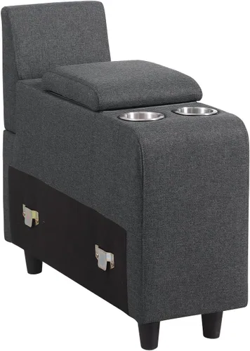 Miniatura 3 de HomeStock Southwestern Sensibilities - Juego de sofá modular tapizado de mezcla de lino, sofá seccional para sala de estar con otomana, sofá Gris