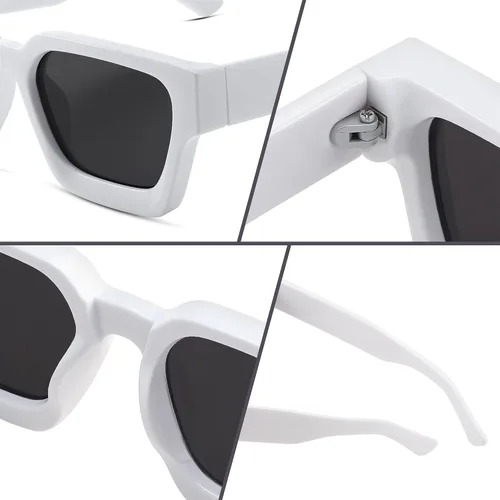 Miniatura 5 de FEISEDY Gafas de sol cuadradas retro de los años 90 para mujeres y hombres, gafas de sol rectangulares gruesas de moda con protección UV400 B2385