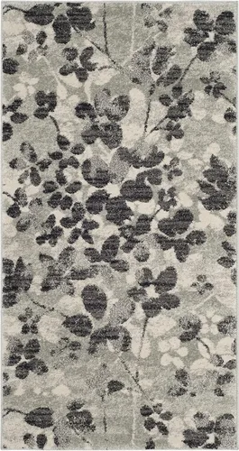 SAFAVIEH Evoke Collection EVK236R Alfombra de acento para sala de estar y dormitorio sin desprendimiento de pelusa de 2'2" x 4', color gris/negro,