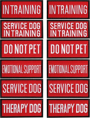 Miniatura 9 de Pistha 12 Piezas de Parches Tácticos Removibles para Arnés de Perro de Servicio, Chaleco para Perro de Servicio, Parches "Do Not Pet" para Perros