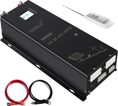 Miniatura 7 de WZRELB Inversor de onda sinusoidal pura de 2500 W, 24 V CC a 120 V/240 V CA, 4 salidas de CA, terminal de cable duro, eficiencia del 91.6 %