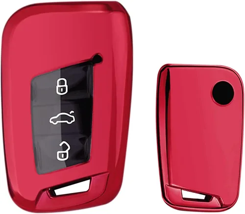 Miniatura 15 de Xotic Tech - Carcasa para llavero de TPU color morado y negro, compatible con Volkswagen Arteon Atlas Golf Alltrack Jetta Passat Tiguan Skoda Kodiaq