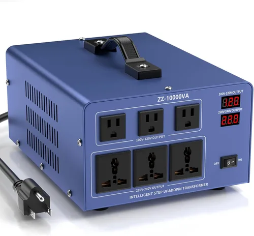 Miniatura 8 de Transformador convertidor de voltaje de 5000 W, elevador y descendente, 110 V/120 V a 220 V/240 V, reconocimiento automático de voltaje, convertidor
