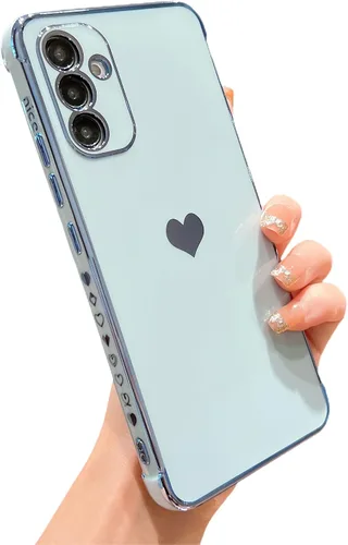 Miniatura 37 de phylla Funda de teléfono compatible con Samsung Galaxy A12 de 6.5 pulgadas, lindo corazón chapado en oro, elegante funda de lujo para mujer