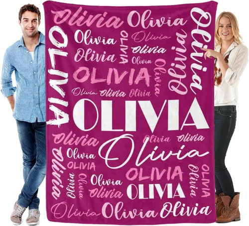 Miniatura 29 de Manta personalizada para niños y adultos, manta personalizada con nombre, manta de franela personalizada con nombre, manta personalizada con nombre