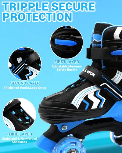 Miniatura 4 de Patines de Ruedas para Niños, 4 Patines de Ruedas Ajustables con Ruedas Iluminadas, Patines de Ruedas para Niñas y Niños, Niños Principiantes