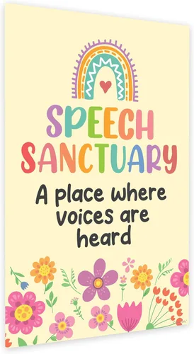 Miniatura 3 de Decorably 16 carteles de terapia del habla para aula, 11 x 17 pulgadas, decoración escolar educativa laminada mate – pasillos, tablones de anuncios