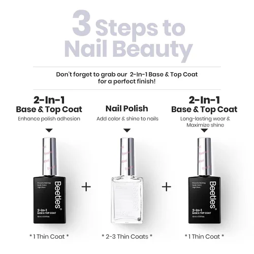 Miniatura 5 de Beetles - Fortalecedor de uñas – Corrector de uñas transparente de secado rápido al aire libre para uñas dañadas y desiguales, esmalte de uñas