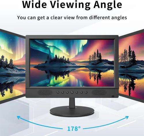 Miniatura 3 de Jexiop Monitor de seguridad de 16 pulgadas, monitores montados en la pared admite reproducción de video USB/formato completo, monitores CCTV