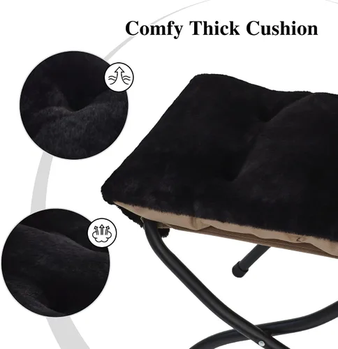 Miniatura 6 de Otomana Plegable de 15"(A), Taburete Reposapiés Plegable, Taburete Pequeño Portátil para el Pie para Sofá, Otomana Reposapiés Plegable Colapsible