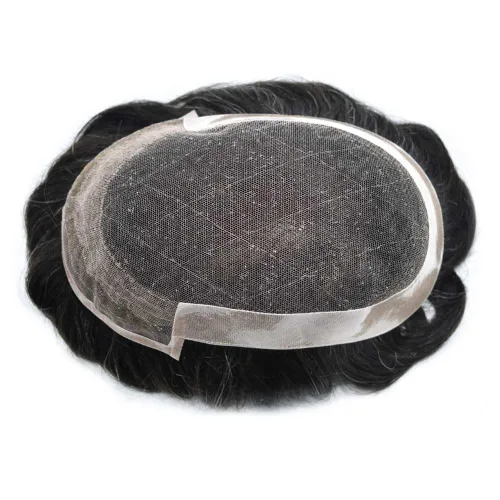 Miniatura 6 de Toupee Hair System For Men Real Human Hair Swiss Lace Mens Toupee Men Hair Replacement System Natural Hairline Mens Hairpieces 6X8"-80% light