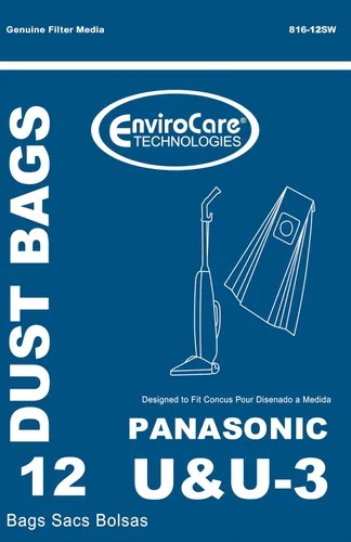Miniatura 2 de EnviroCare Bolsas de repuesto para aspiradora diseñadas para adaptarse a Panasonic tipos U, U-3, U-6 12 bolsas