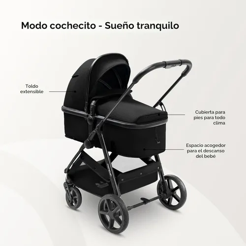 Miniatura 2 de Mompush Wiz - Cochecito de bebé 2 en 1 con modo Pramette para bebé, convertible plegable con una sola mano, para recién nacidos a niños pequeños