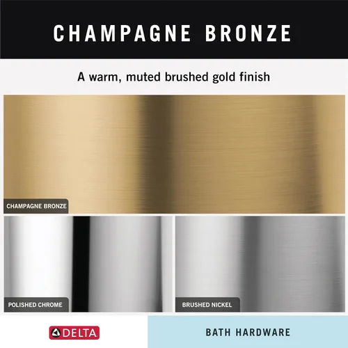Miniatura 4 de DELTA FAUCET 78908-CZ Tetra 8 pulg. Barra de toalla de mano de baño, accesorio de herrajes en bronce champán