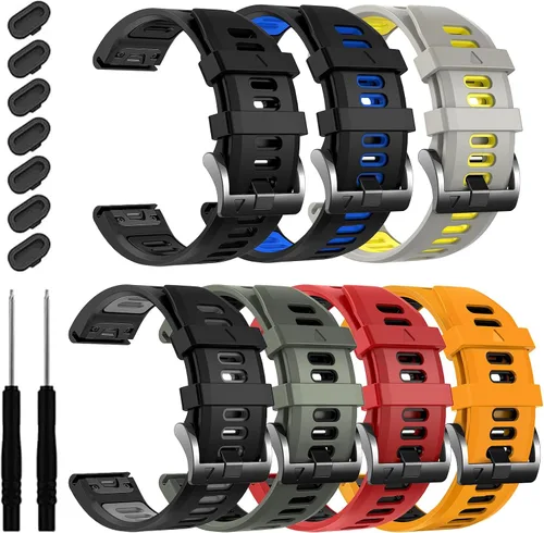 Miniatura 10 de EZMVZKU 26mm Quickfit Watchbands for Fenix 8 AMOLED 51mm/Fenix 7X/7X Pro/6X/6X Pro/5X Plus/3 HR, Sport Silicone Straps Compatible with Garmin Enduro