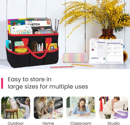 Miniatura 3 de Bolsa de escritorio y organizador, bolsa de ayuda para profesores para arte, libros, papelería, organización de escritorio de oficina