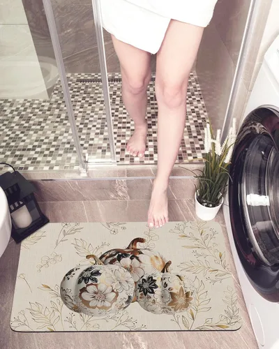 Miniatura 5 de Tapete de baño de otoño para bañera, tapete antideslizante de secado rápido y absorbente, tierra de diatomeas, cocina, ducha, fregadero, lavable