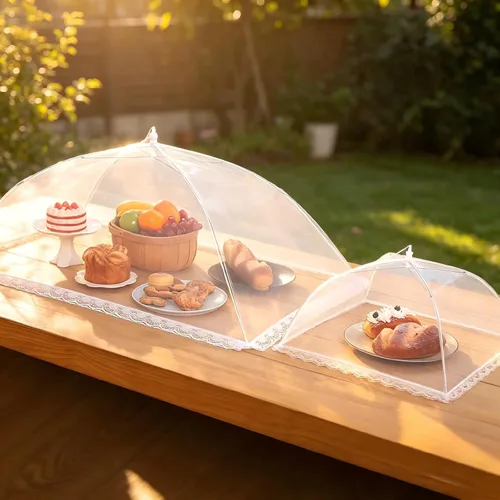Miniatura 2 de Cubiertas de alimentos para exteriores – 2 tiendas de campaña extra grandes (40 x 25 pulgadas) y 6 grandes (17 x 17 pulgadas) para tiendas