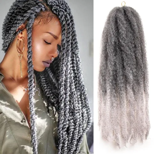 Miniatura 27 de Cabello trenzado Marley Twist de 18 pulgadas, extensiones sintéticas suaves, esponjosas y versátiles para estilos de aspecto natural, perfecto