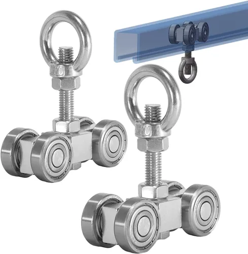 SKTREX - Conjunto de rodillos de carrito de 4 ruedas silenciosas, conjunto de carrito de cuatro rodamientos para 1-5/8 pulgadas de ancho y todos los