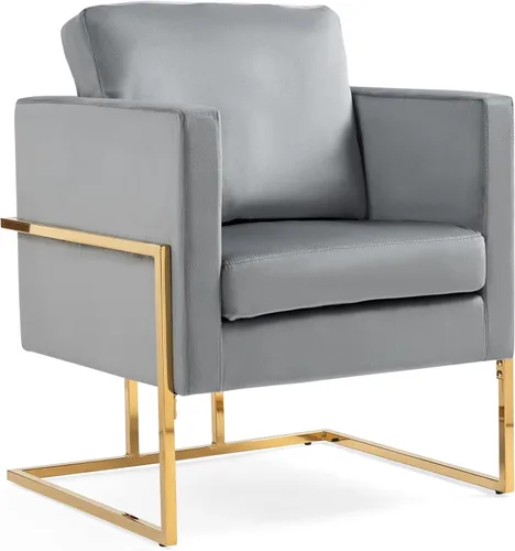 Miniatura 15 de Silla decorativa moderna de terciopelo, sillón tapizado de mediados de siglo para sala de estar, dormitorio, cómodo sofá individual, silla de club