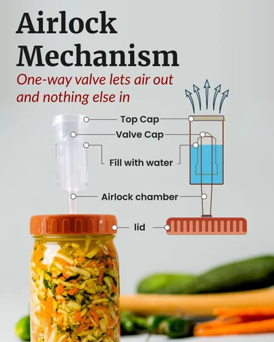 Miniatura 3 de Elementi Juego de 2 tapas de fermentación – Haz deliciosos kimchi y chucrut en casa, kit de fermentación inicial para frascos Mason de boca ancha