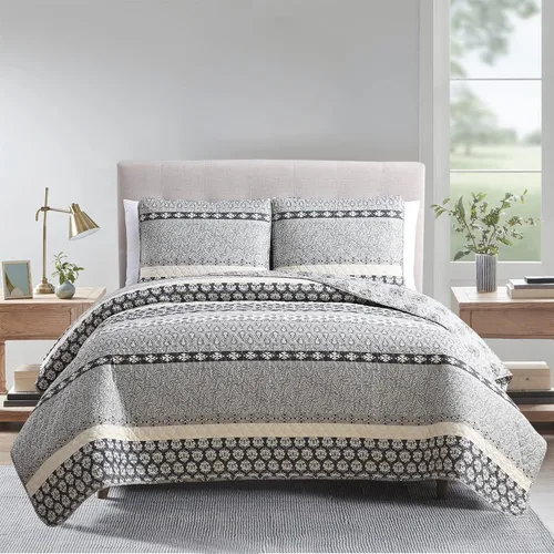 Miniatura 12 de SCHNAUZER HOME Juego de edredón tamaño King de 3 piezas, juego de ropa de cama con estampado de Bailey, juego de colcha ligera y suave reversible