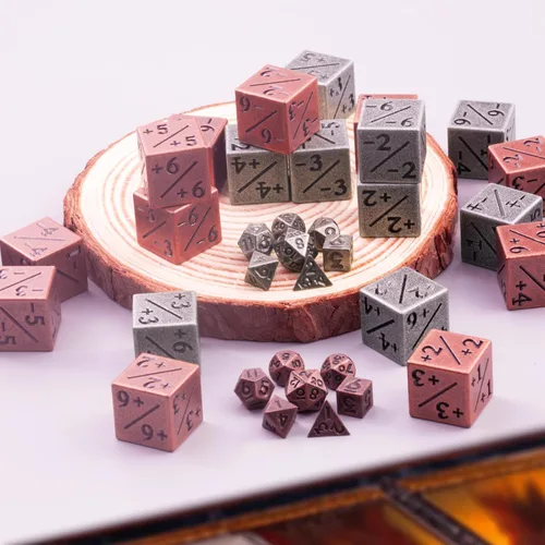 Miniatura 4 de MTG - Juego de dados de metal MTG, dados de 6 lados, 24 piezas, más 14 piezas de dados de mazmorras y dragones, accesorios adecuados para MTG