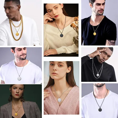 Miniatura 3 de PROSTEEL Bitcoin - Collar con colgante digital de criptomonedas criptomonedas, dinero mundial, collar de Bitcoin Simbol, regalo para élella