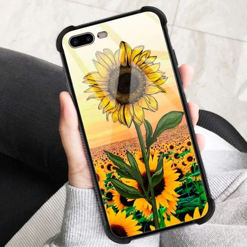 Miniatura 3 de ZHEGAILIAN Funda para iPhone 7/8 Plus, protección de grado militar, esquinas a prueba de golpes, funda antiarañazos para iPhone 7/8 Plus, girasol