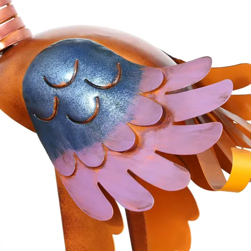 Miniatura 6 de Tooarts Estatua de pájaro de jardín de metal de pie animales adornos de patio trasero escultura al aire libre para decoración de arte de césped