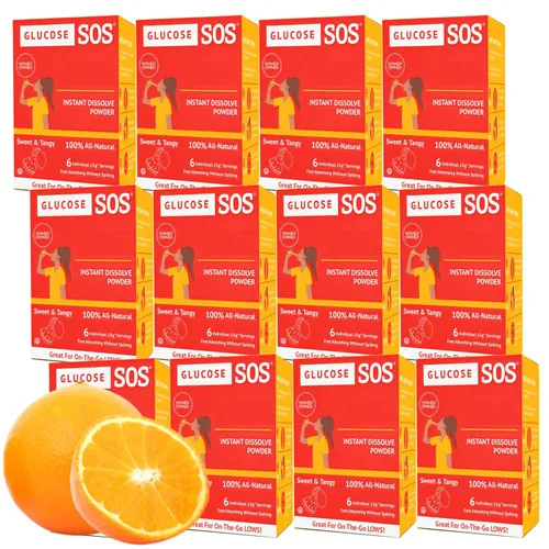 Miniatura 15 de Bolsas de polvo de glucosa Glucose SOS con dextrosa natural, absorción rápida que se disuelve instantáneamente en la boca sin necesidad de agua