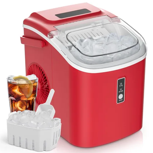 Miniatura 9 de EUHOMY Máquina comercial para hacer hielo, máquina de hielo de acero inoxidable de 120 libras/24 horas debajo del mostrador con contenedor