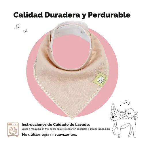 Miniatura 6 de KeaBabies 8 unidades de baberos tipo bandana orgánicos para niñas - Baberos tipo triángulo súper absorbentes para bebés que babean y están en Pastel