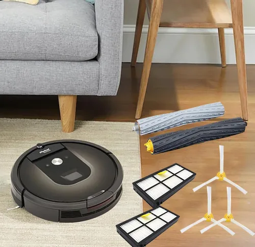 Miniatura 6 de Piezas de repuesto para aspiradora iRobot Roomba 800 900 Series 805 850 860 861 866 870 871 880 890 960 980 980 981 985, 4 filtros, 4 cepillos